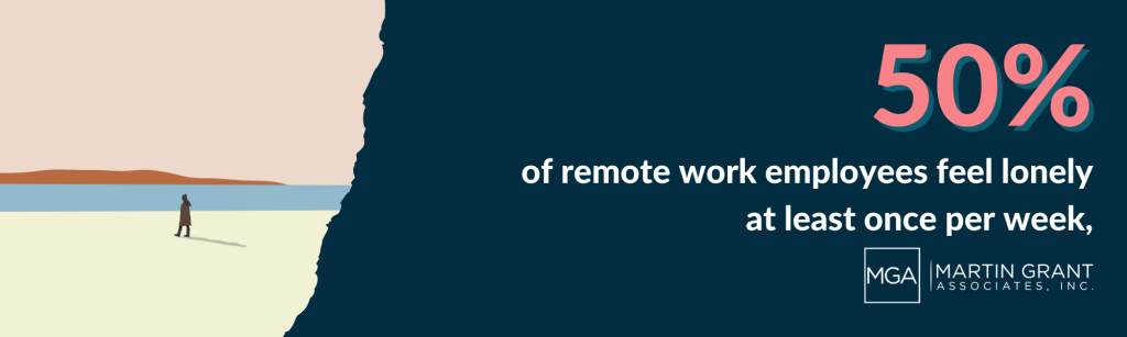 50% of remote work employees feel only at least once per week